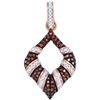 Image 1 : 0.33 CTW Red Color Diamond Oval Pendant 10KT Rose Gold - REF-32F9N