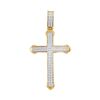0.25 CTW Mens Diamond Cross Charm Pendant 10KT Yellow Gold - REF-26N9F