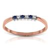 Genuine 0.11 ctw Sapphire & Diamond Ring Jewelry 14KT Rose Gold - REF-27A5K