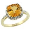 Natural 4.11 ctw Citrine & Diamond Engagement Ring 10K Yellow Gold - REF-34Z3Y