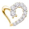 0.18 CTW Diamond Heart Love Pendant 14KT Yellow Gold - REF-14W9K