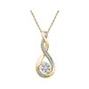 0.25 CTW Diamond Cradled Cluster Pendant 10KT Yellow Gold - REF-24N2F