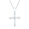 0.10 CTW Diamond Cross Pendant 10KT White Gold - REF-14K9W