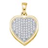 0.20 CTW Diamond Small Simple Heart Love Pendant 10KT Yellow Gold - REF-19K4W
