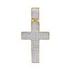 0.50 CTWMens Diamond Roman Cross Charm Pendant 10KT Yellow Gold - REF-44H9M