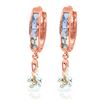 Genuine 2.95 ctw Aquamarine Earrings Jewelry 14KT Rose Gold - REF-56V9W