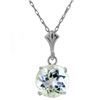 Genuine 1.15 ctw Aquamarine Necklace Jewelry 14KT White Gold - REF-22N8R