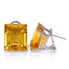 Genuine 13 ctw Citrine Earrings Jewelry 14KT White Gold - REF-53N2R