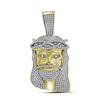 1.35 CTW Mens Diamond Jesus Head Pendant 10KT Yellow Gold - REF-89F9N