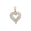 0.20 CTW Diamond Open-center Heart Pendant 10KT Yellow Gold - REF-18W2K
