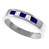 Genuine 0.63 ctw Sapphire & White Topaz Ring Jewelry 14KT White Gold - REF-49W2Y