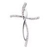 0.10 CTW Diamond Woven Infinity Cross Pendant 14KT White Gold - REF-14H9M