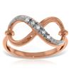 Genuine 0.03 ctw Diamond Anniversary Ring Jewelry 14KT Rose Gold - REF-46P7H