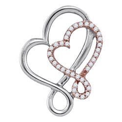 0.15 CTW Diamond Heart Love Pendant 10KT Two-tone Gold - REF-16W4K