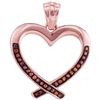 0.10 CTW Red Color Diamond Heart Love Pendant 10KT Rose Gold - REF-19H4M