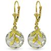 Genuine 10.63 ctw Green Amethyst & Diamond Earrings Jewelry 14KT Yellow Gold - REF-44F7Z