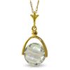 Genuine 3.25 ctw Green Amethyst Necklace Jewelry 14KT White Gold - REF-22A3K