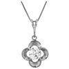 Genuine 0.50 ctw Diamond Anniversary Necklace Jewelry 14KT White Gold - REF-143P9H