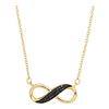 Image 1 : 0.15 CTW Black Color Diamond Infinity Pendant 10KT Yellow Gold - REF-14K9W