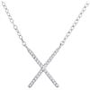0.10 CTW Diamond Letter X Cross Pendant 10KT White Gold - REF-14Y9X