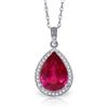 Genuine 5.51 ctw Ruby & Diamond Necklace Jewelry 14KT White Gold - REF-98X3M