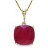 Genuine 6.75 ctw Ruby Necklace Jewelry 14KT Yellow Gold - REF-64T4A