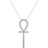 0.25 CTW Diamond Ankh Cross Pendant 10KT White Gold - REF-37X5Y
