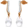 Genuine 4.78 ctw White Topaz & Diamond Earrings Jewelry 14KT Rose Gold - REF-46N2R