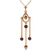 Genuine 1.50 ctw Citrine & Garnet Necklace Jewelry 14KT Rose Gold - REF-29Y7F