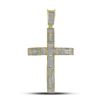 0.98 CTW Mens Pave-set Diamond Roman Cross Charm Pendant 10KT Yellow Gold - REF-104X9Y