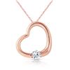 Genuine 0.25 ctw Diamond Anniversary Necklace Jewelry 14KT Rose Gold - REF-78F9Z