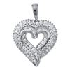 0.53 CTW Diamond Heart Pendant 10KT White Gold - REF-32Y9X