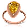 Genuine 2.5 ctw Citrine Ring Jewelry 14KT Rose Gold - REF-40W7Y