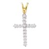 0.25 CTW Diamond Roman Cross Pendant 10KT Yellow Gold - REF-10X5Y