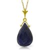 Genuine 7.8 ctw Sapphire Necklace Jewelry 14KT Yellow Gold - REF-52V2W