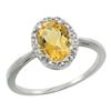 Image 1 : Natural 1.22 ctw Citrine & Diamond Engagement Ring 14K White Gold - REF-27Y2X