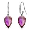 Genuine 19.18 ctw Amethyst & Diamond Earrings Jewelry 14KT White Gold - REF-52Z9N