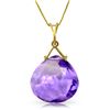 Genuine 8.5 ctw Amethyst Necklace Jewelry 14KT Yellow Gold - REF-26W9Y