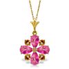 Genuine 2.43 ctw Pink Topaz & Citrine Necklace Jewelry 14KT Yellow Gold - REF-30A2K