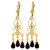 Genuine 6.31 ctw Garnet & Diamond Earrings Jewelry 14KT Yellow Gold - REF-34M6T