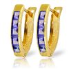Genuine 0.95 ctw Tanzanite Earrings Jewelry 14KT Yellow Gold - REF-30H9X