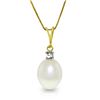 Genuine 4.05 ctw Pearl & Diamond Necklace Jewelry 14KT Yellow Gold - REF-21Y2F