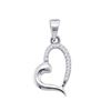 0.05 CTW Diamond Heart Love Pendant 10KT White Gold - REF-6H6M