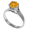 Genuine 1.10 ctw Citrine Ring Jewelry 14KT White Gold - REF-57A3K