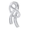 0.07 CTW Diamond Ribbon Fashion Pendant 10KT White Gold - REF-10N5F