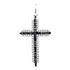 0.23 CTW Black Color Diamond Cross Faith Pendant 10KT White Gold - REF-12Y2X