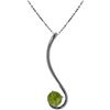 Genuine 0.55 ctw Peridot Necklace Jewelry 14KT White Gold - REF-26K2V