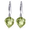 Genuine 26.1 ctw Green Amethyst & Diamond Earrings Jewelry 14KT White Gold - REF-55Z3N