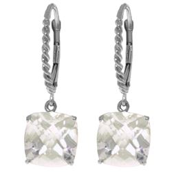 Genuine 7.2 ctw White Topaz Earrings Jewelry 14KT White Gold - REF-48R3P