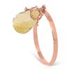 Genuine 3 ctw Citrine Ring Jewelry 14KT Rose Gold - REF-22X5M